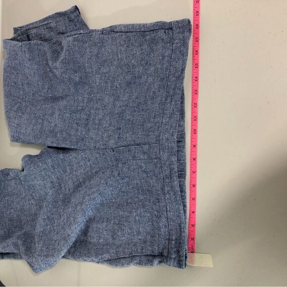 Old Navy Harper Pull On Linen Pants Womens 14 Blue Pockets Stretch Waist - Picture 7 of 11